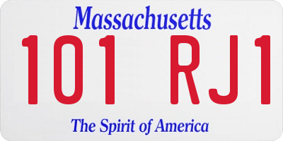 MA license plate 101RJ1