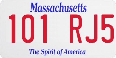 MA license plate 101RJ5