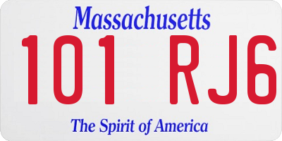 MA license plate 101RJ6