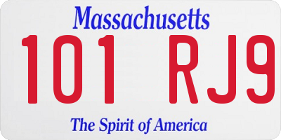 MA license plate 101RJ9