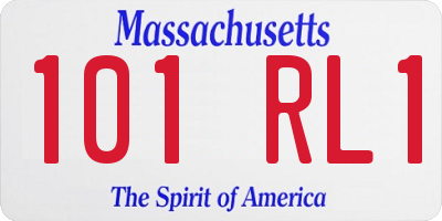 MA license plate 101RL1