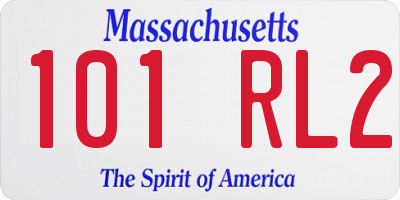 MA license plate 101RL2