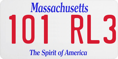 MA license plate 101RL3