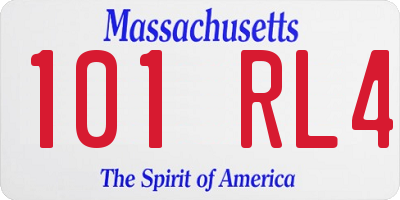 MA license plate 101RL4