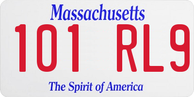 MA license plate 101RL9