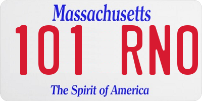 MA license plate 101RN0