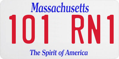 MA license plate 101RN1