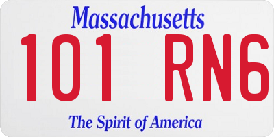 MA license plate 101RN6