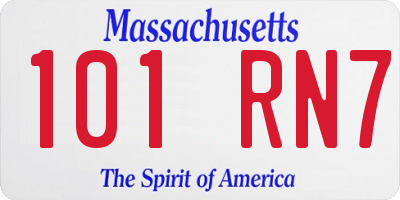 MA license plate 101RN7