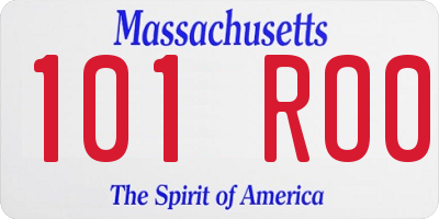 MA license plate 101RO0