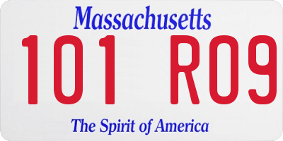 MA license plate 101RO9