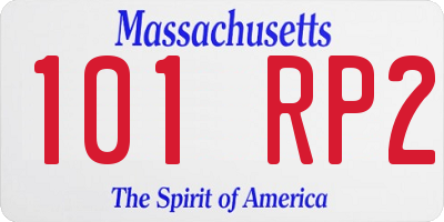 MA license plate 101RP2