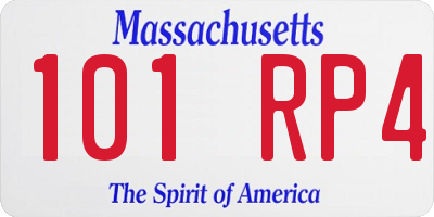 MA license plate 101RP4