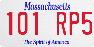 MA license plate 101RP5