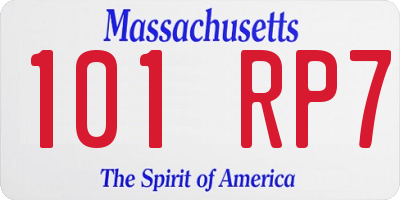 MA license plate 101RP7