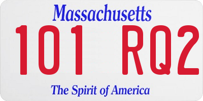 MA license plate 101RQ2