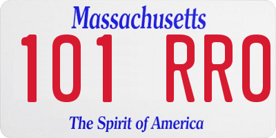 MA license plate 101RR0