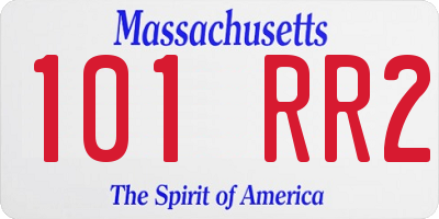 MA license plate 101RR2