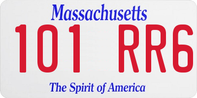 MA license plate 101RR6