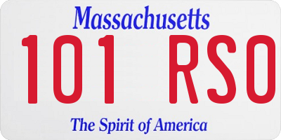 MA license plate 101RS0