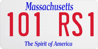 MA license plate 101RS1