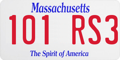 MA license plate 101RS3