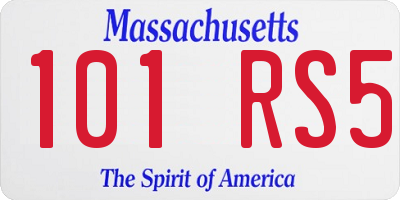 MA license plate 101RS5