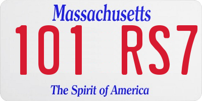 MA license plate 101RS7