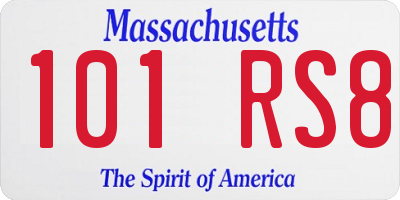 MA license plate 101RS8