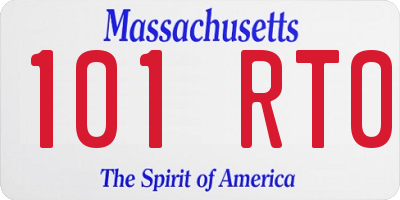 MA license plate 101RT0