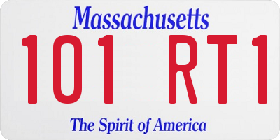 MA license plate 101RT1