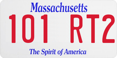 MA license plate 101RT2