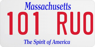 MA license plate 101RU0