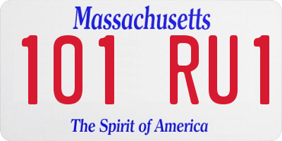 MA license plate 101RU1