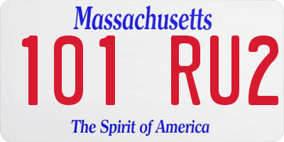 MA license plate 101RU2