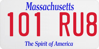 MA license plate 101RU8