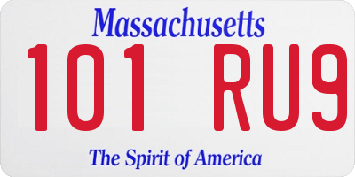 MA license plate 101RU9