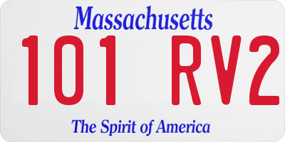 MA license plate 101RV2