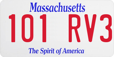 MA license plate 101RV3