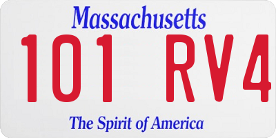 MA license plate 101RV4