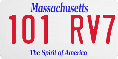 MA license plate 101RV7