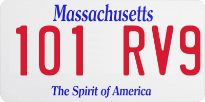 MA license plate 101RV9