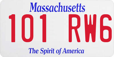 MA license plate 101RW6