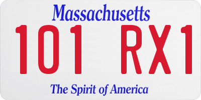 MA license plate 101RX1
