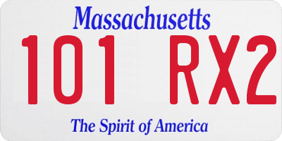 MA license plate 101RX2