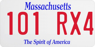 MA license plate 101RX4