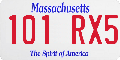 MA license plate 101RX5