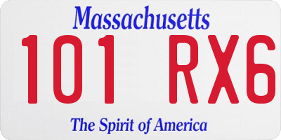 MA license plate 101RX6