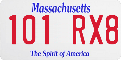 MA license plate 101RX8