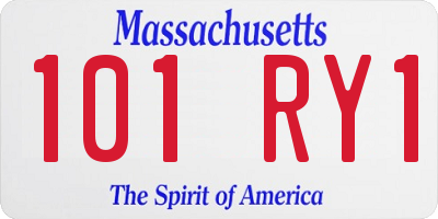 MA license plate 101RY1